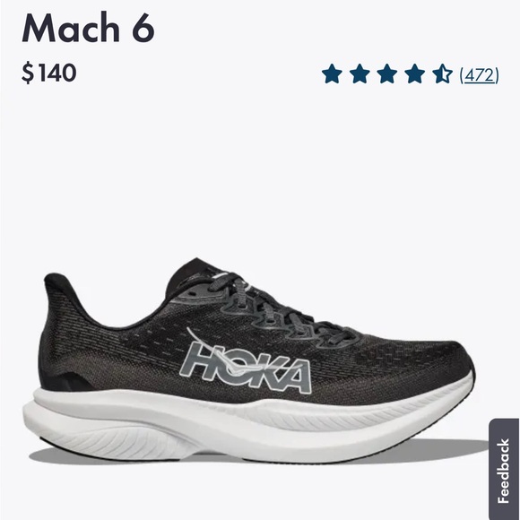 NWT Hoka Mach 6 Black and White Women’s Running Shoes - Picture 1 of 8